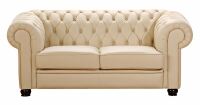 2-Sitzer Chesterfield-Sofa Chandler Kunstleder beige