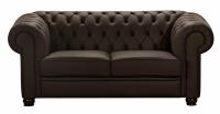 2-Sitzer Chesterfield-Sofa Chandler Kunstleder braun