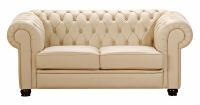 2-Sitzer Chesterfield-Sofa Chandler pigmentiertes Nappaleder beige