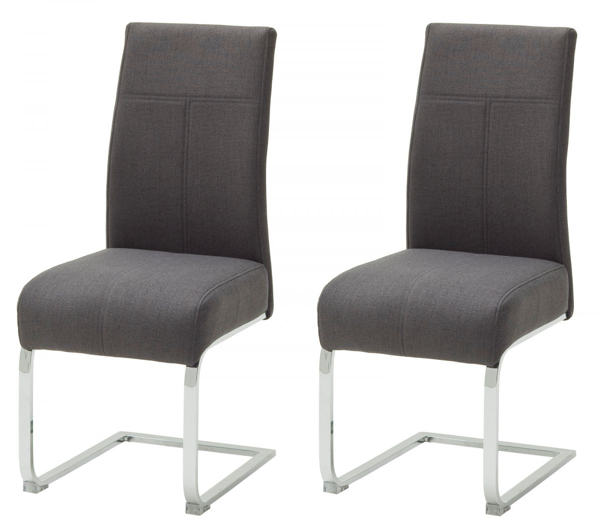 2 x Stuhl Foshan in anthrazit Freischwinger mit Komfortsitzhhe und Aqua Resistant Stoffbezug Esszimmerstuhl 2er Set
