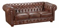 3-Sitzer Chesterfield Sofa Bridgeport Wischleder braun