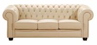 3-Sitzer Chesterfield-Sofa Chandler pigmentiertes Nappaleder beige unter Wohnraum > Sofas & Couches