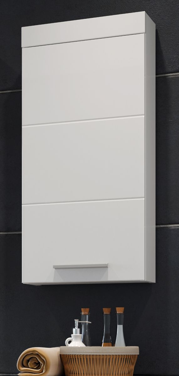 Badezimmer Hängeschrank Devon in weiss Hochglanz 35 x 75 cm