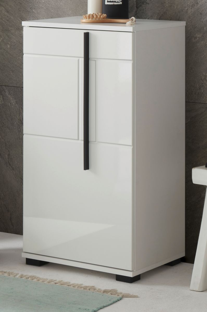 Badezimmer Kommode Design-D in weiss Hochglanz Badschrank 45 x 87 cm Unterschrank unter Badezimmer > Kommoden > weiß