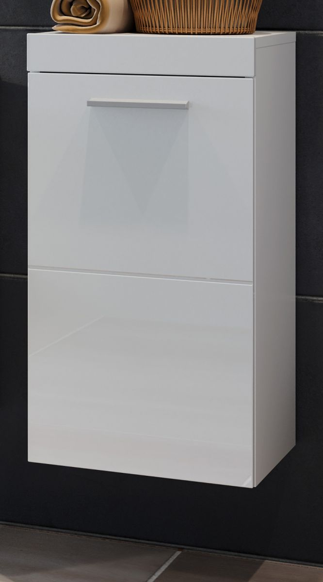 Badezimmer Unterschrank Devon in weiss Hochglanz Badschrank hängend 35 x 68 cm Badkommode unter Badezimmer > Unterschränke > weiß
