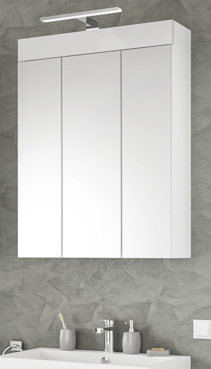 Badmöbel Spiegelschrank Snow in weiss Hochglanz 60 x 79 cm
