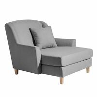 Big-Sessel Judith- inkl- 1x Zierkissen 55x55cm Flachgewebe (Leinenoptik) grau unter Wohnraum > Sessel & Hocker > Ohrensessel, Lesesessel