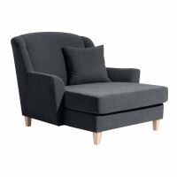 Big-Sessel Judith- inkl- 1x Zierkissen 55x55cm Veloursstoff anthrazit unter Wohnraum > Sessel & Hocker > Ohrensessel, Lesesessel