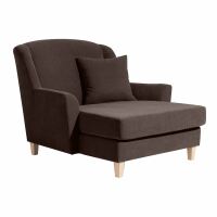 Big-Sessel Judith- inkl- 1x Zierkissen 55x55cm Veloursstoff braun unter Wohnraum > Sessel & Hocker > Ohrensessel, Lesesessel