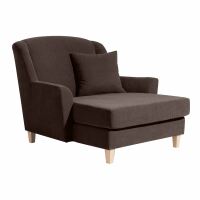 Big-Sessel Judith- inkl- 1x Zierkissen 55x55cm Veloursstoff braun