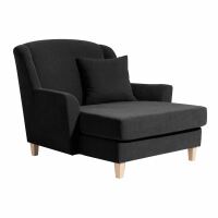 Big-Sessel Judith- inkl- 1x Zierkissen 55x55cm Veloursstoff schwarz unter Wohnraum > Sessel & Hocker > Ohrensessel, Lesesessel