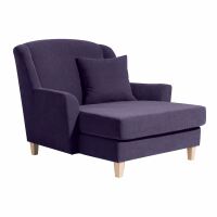 Big-Sessel Judith- inkl- 1x Zierkissen 55x55cm Veloursstoff violett