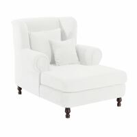 Big-Sessel Mareille- inkl- 2 Zierkissen Veloursstoff creme