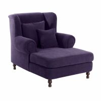 Big-Sessel Mareille- inkl- 2 Zierkissen Veloursstoff violett