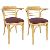 Bistrostuhl mit Armlehne Wien 1055 (2er-Set) Feiner Gewebestoff Luxury