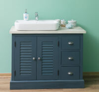 Blaue Waschkommode Vintage mit Becken unter Bad > Waschtische