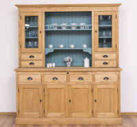 Breiter Buffetschrank im Landhausstil - braun- blau
