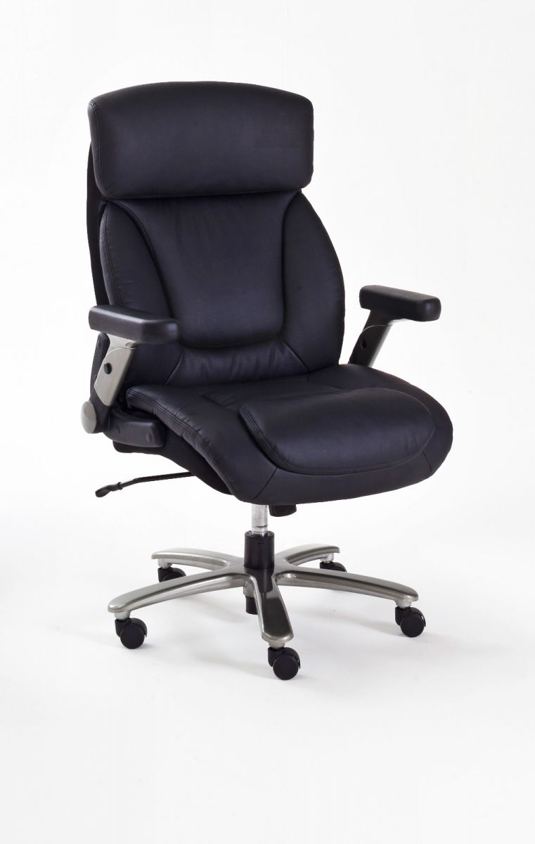 Bürostuhl Real Comfort in Kunstleder schwarz mit Wippmechanik Schreibtischstuhl bis 180 kg
