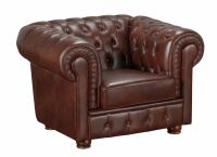 Chesterfield Sessel Bridgeport Wischleder braun