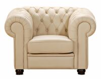 Chesterfield Sessel Chandler Kunstleder beige