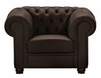 Chesterfield Sessel Chandler Kunstleder braun