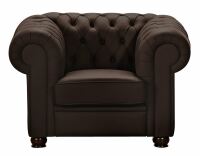 Chesterfield Sessel Chandler pigmentiertes Nappaleder braun