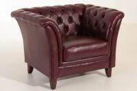 Chesterfield Sessel Norfolk Wischleder rot