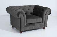 Chesterfield Sessel Orleans Samtvelours anthrazit