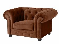 Chesterfield Sessel Orleans Samtvelours braun