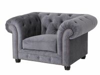 Chesterfield Sessel Orleans Samtvelours grau