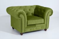 Chesterfield Sessel Orleans Samtvelours oliv