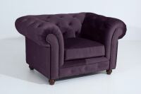 Chesterfield Sessel Orleans Samtvelours purple unter Wohnraum > Sessel & Hocker