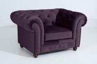 Chesterfield Sessel Orleans Samtvelours purple