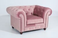 Chesterfield Sessel Orleans Samtvelours rose