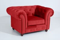 Chesterfield Sessel Orleans Samtvelours rot