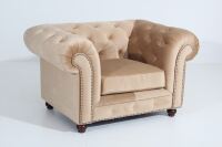 Chesterfield Sessel Orleans Samtvelours sand