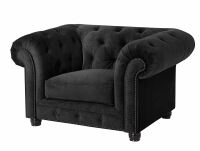 Chesterfield Sessel Orleans Samtvelours schwarz