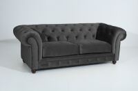 Chesterfield Sofa Orleans (2-5-Sitzer) Samtvelours anthrazit