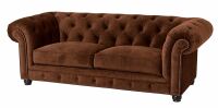 Chesterfield Sofa Orleans (2-5-Sitzer) Samtvelours braun unter Wohnraum > Sofas & Couches > Chesterfields