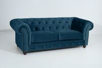 Chesterfield Sofa Orleans (2-5-Sitzer) Samtvelours petrol