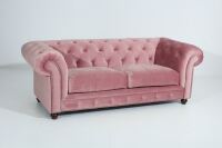 Chesterfield Sofa Orleans (2-5-Sitzer) Samtvelours rose unter Wohnraum > Sofas & Couches > Chesterfields