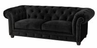 Chesterfield Sofa Orleans (2-5-Sitzer) Samtvelours schwarz