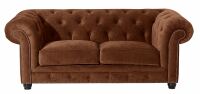 Chesterfield Sofa Orleans (2-Sitzer) Samtvelours braun