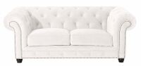 Chesterfield Sofa Orleans (2-Sitzer) Samtvelours creme