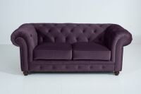 Chesterfield Sofa Orleans (2-Sitzer) Samtvelours purple
