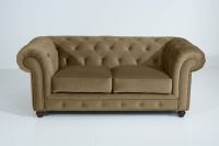 Chesterfield Sofa Orleans (2-Sitzer) Samtvelours sahara