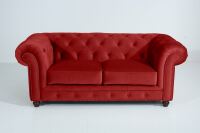 Chesterfield Sofa Orleans (2-Sitzer) Samtvelours ziegel