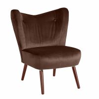 Cocktailsessel Sari Samtvelours braun