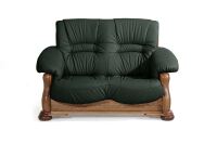 Country Sofa Tennesse- 2-Sitzer pigmentiertes Nappaleder dunkelgrün