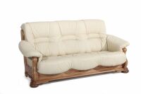 Country Sofa Tennessee- 3-Sitzer pigmentiertes Nappaleder beige